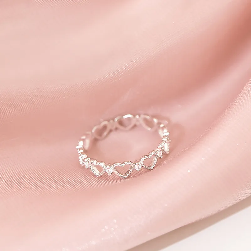 Floating Joy 925 Sterling Silver Zircon Rings Unisex-1