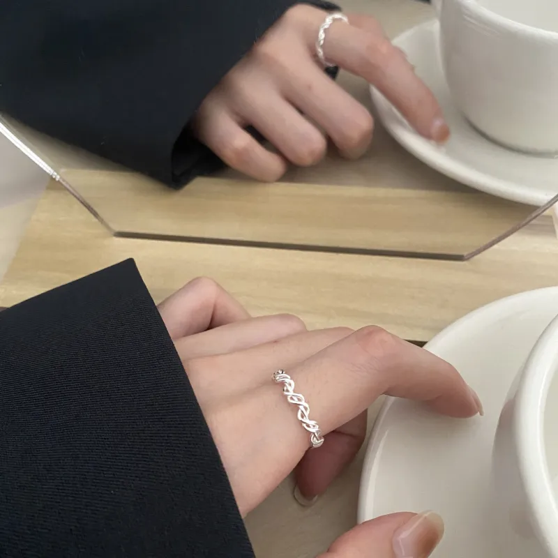 Floating Joy 925 Sterling Silver Rings Unisex Niche Trendy-4