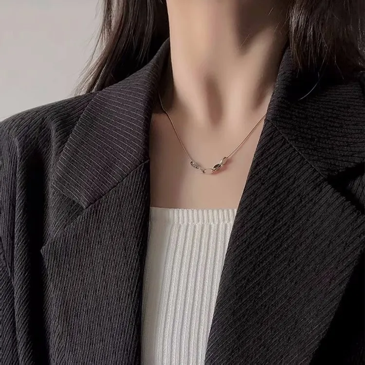 Floating Joy Titanium Steel Necklaces Women's Year Of The Snake Good Luck-1