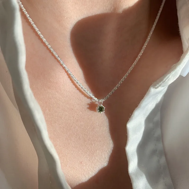 Floating Joy 925 Sterling Silver Zircon Necklaces Women's Snake Year Good Luck-3
