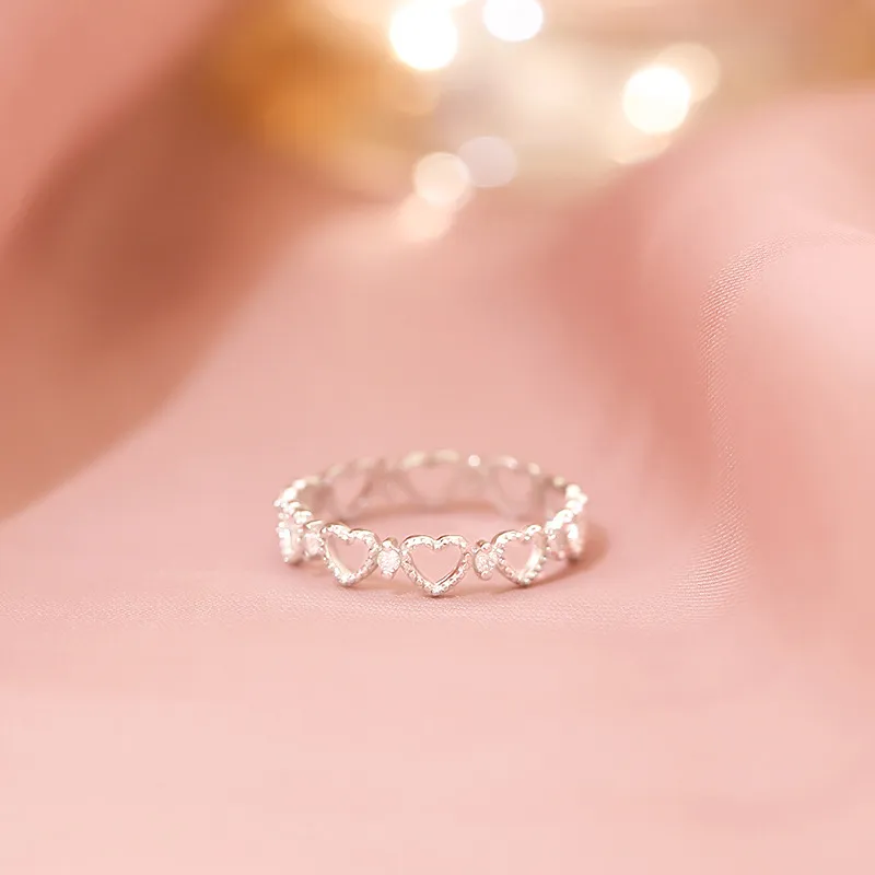 Floating Joy 925 Sterling Silver Zircon Rings Unisex-3