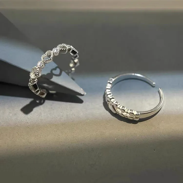 Floating Joy 925 Sterling Silver Zircon Rings Unisex-7