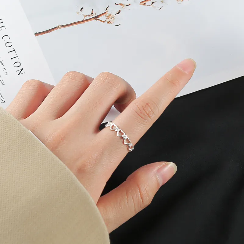 Floating Joy 925 Sterling Silver Zircon Rings Unisex-6