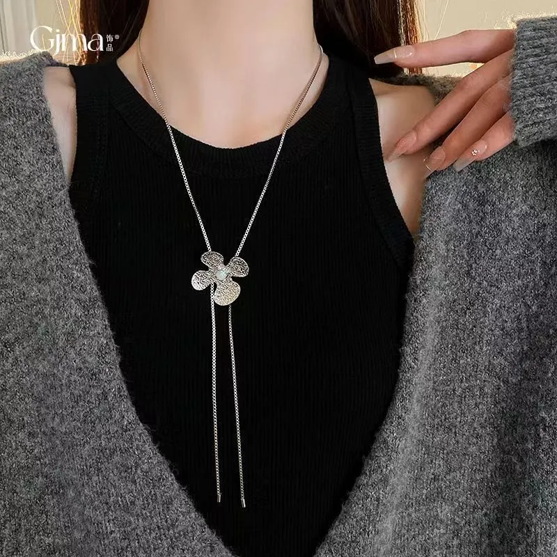 Floating Joy Alloy Necklaces Women's Silver-4