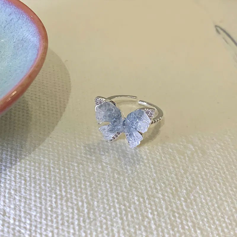 Floating Joy Alloy Artificial Crystal Zircon Rings Unisex-3