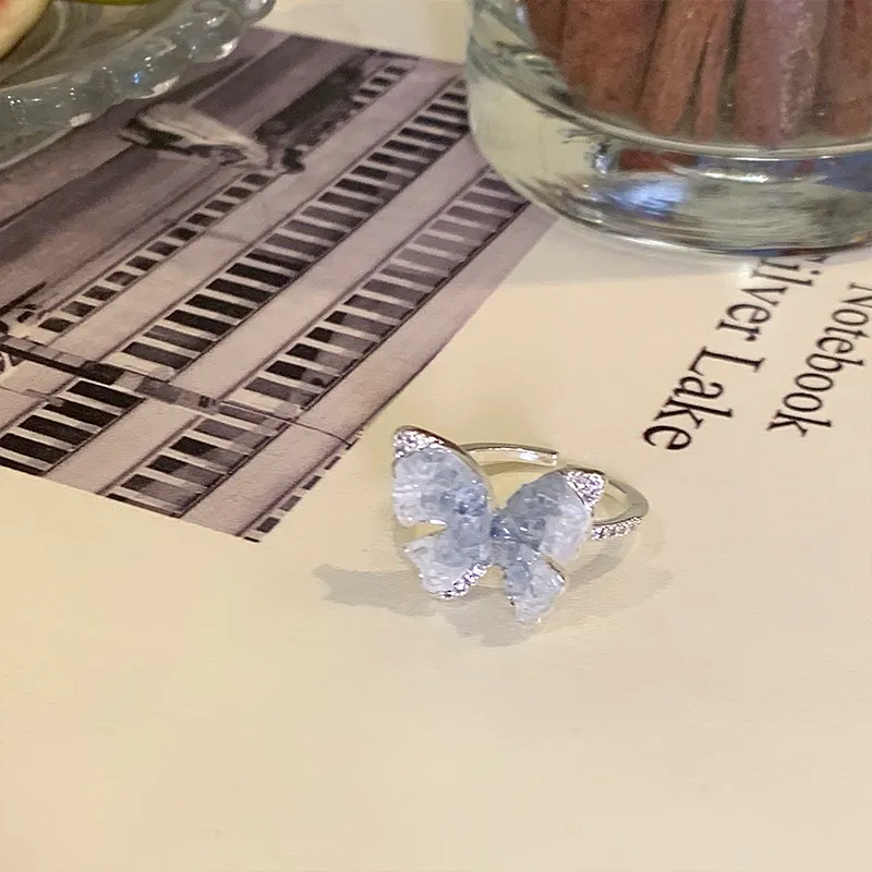 Floating Joy Alloy Artificial Crystal Zircon Rings Unisex-2