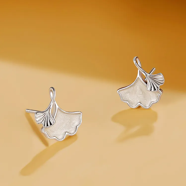 999 Fine Silver Sterling Silver Mother Of Pearl Accessory Fashion Stud Earrings Women's-7