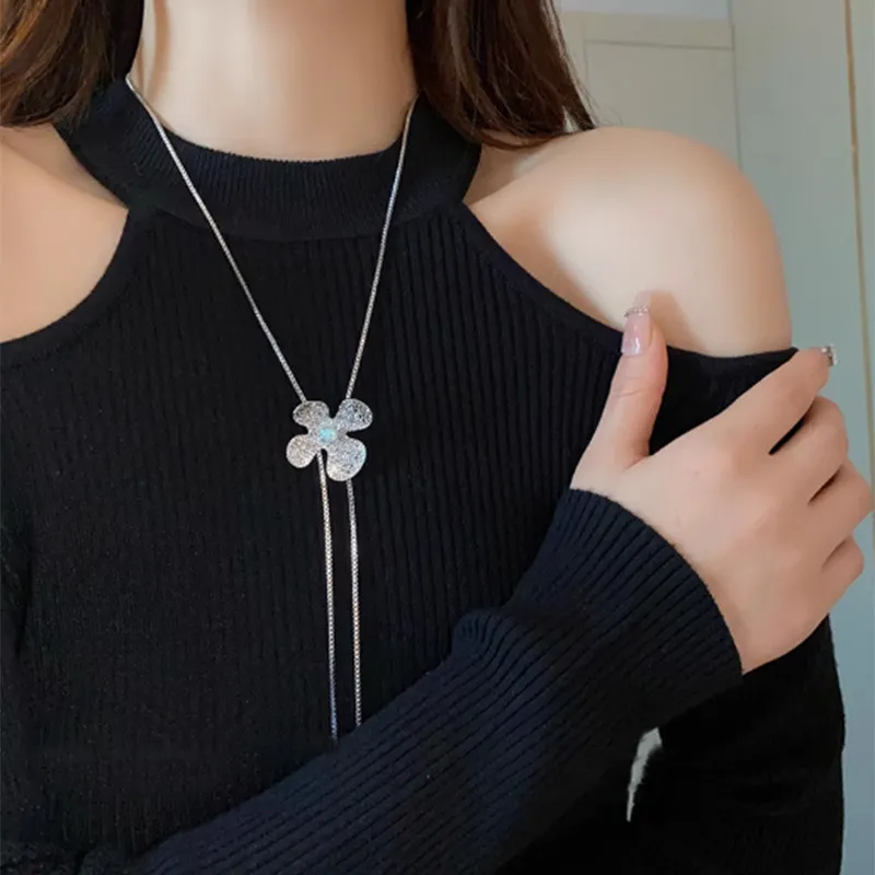 Floating Joy Alloy Necklaces Women's Silver-3