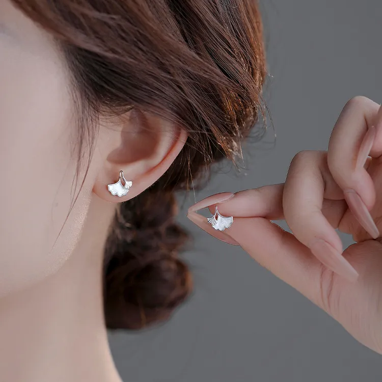 999 Fine Silver Sterling Silver Mother Of Pearl Accessory Fashion Stud Earrings Women's-3