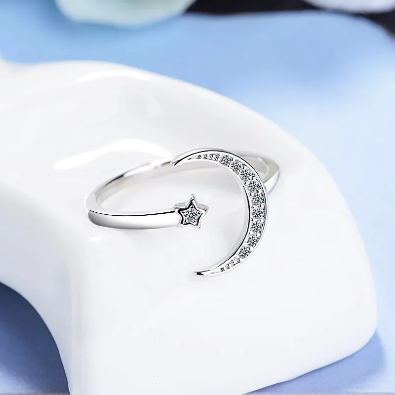 Floating Joy 925 Sterling Silver With Zircon Rings Unisex-3