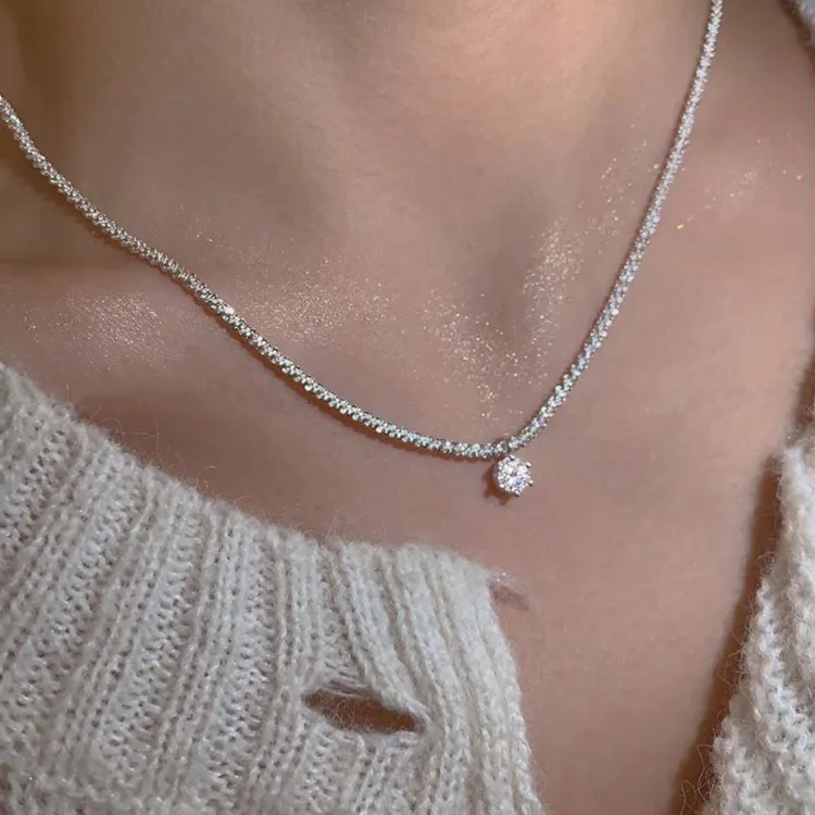 Floating Joy 925 Sterling Silver Zircon Necklaces Women's Snake Year Good Luck-1
