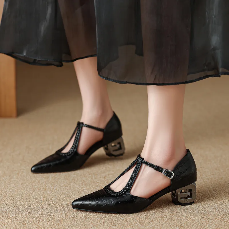 FMM Chunky Heel High Heels Women's-4
