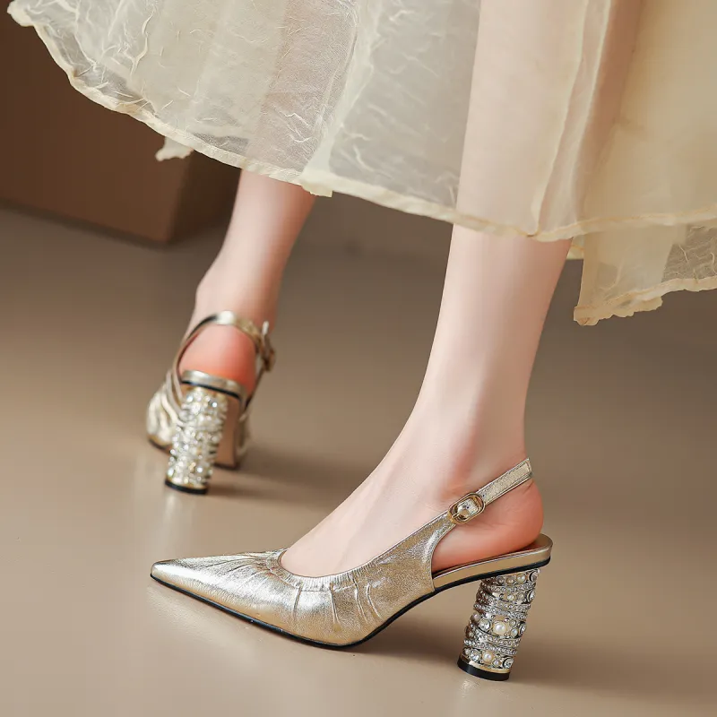 FMM High Heels Women's Gold/Silver-2