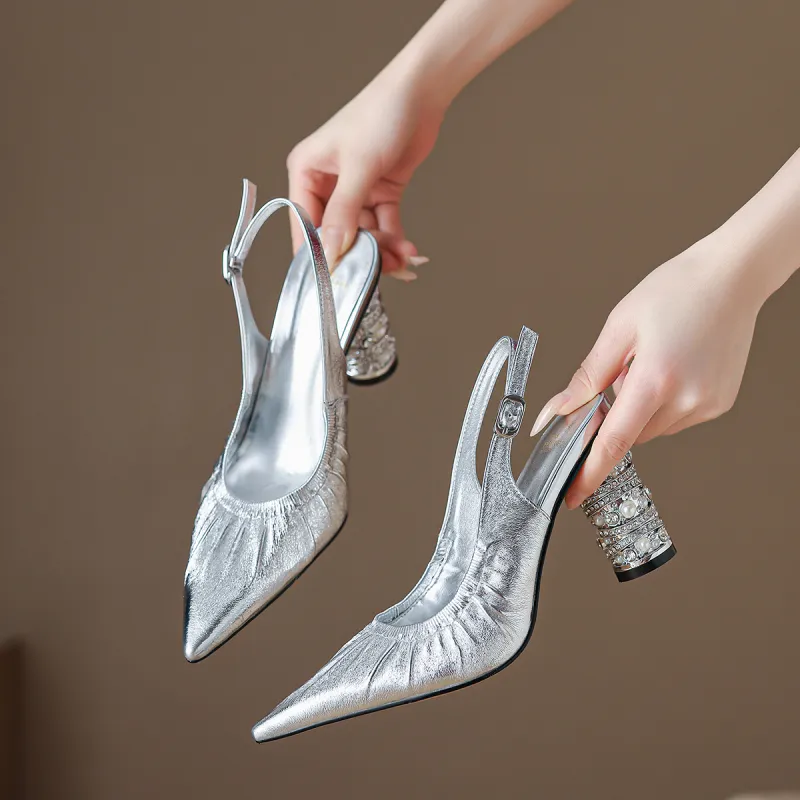 FMM High Heels Women's Gold/Silver-9