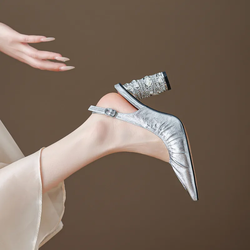 FMM High Heels Women's Gold/Silver-6