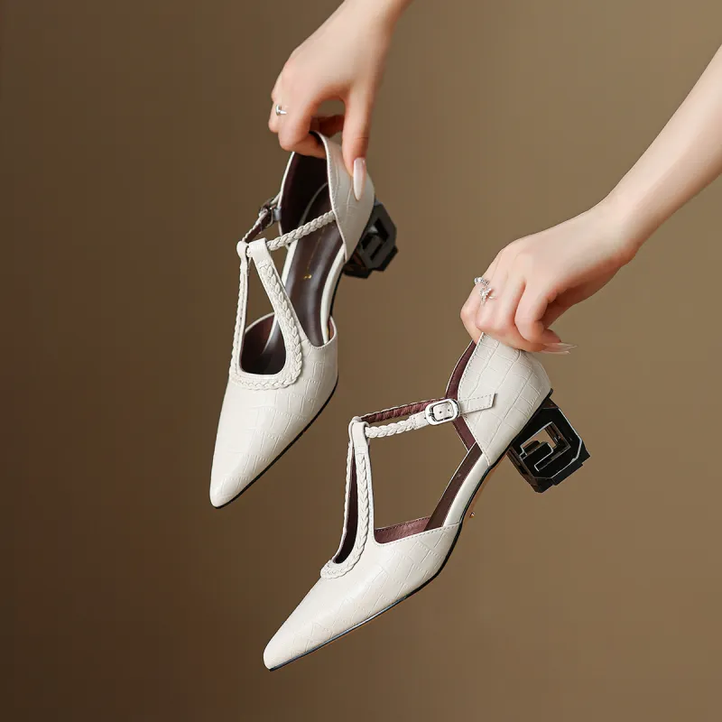 FMM Chunky Heel High Heels Women's-10