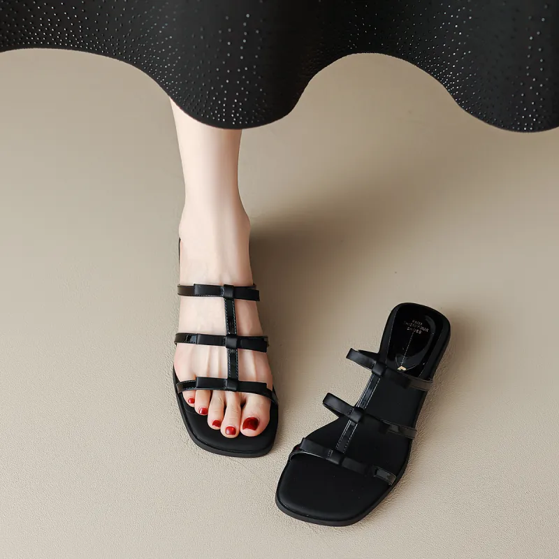 FMM Slide Slippers Women's Silver & Black/Black-6