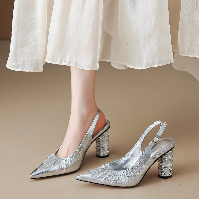 FMM High Heels Women's Gold/Silver-8