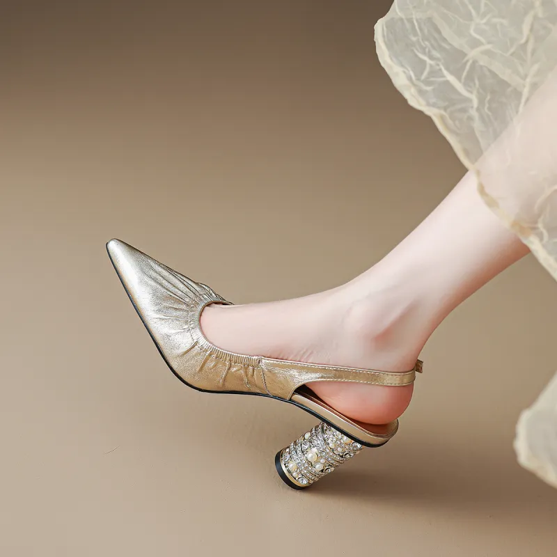 FMM High Heels Women's Gold/Silver-4