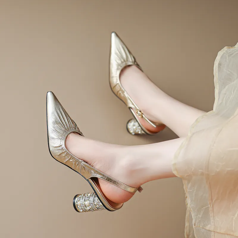 FMM High Heels Women's Gold/Silver-3