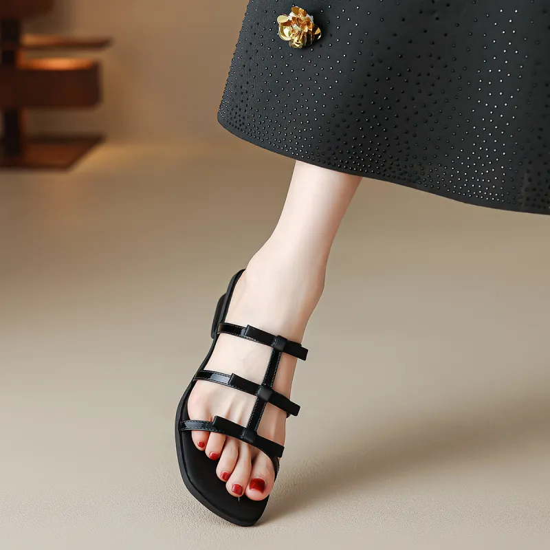 FMM Slide Slippers Women's Silver & Black/Black-7