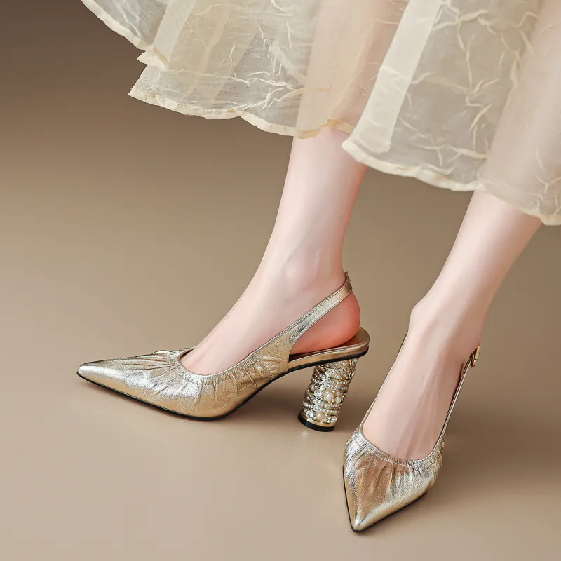 FMM High Heels Women's Gold/Silver-1