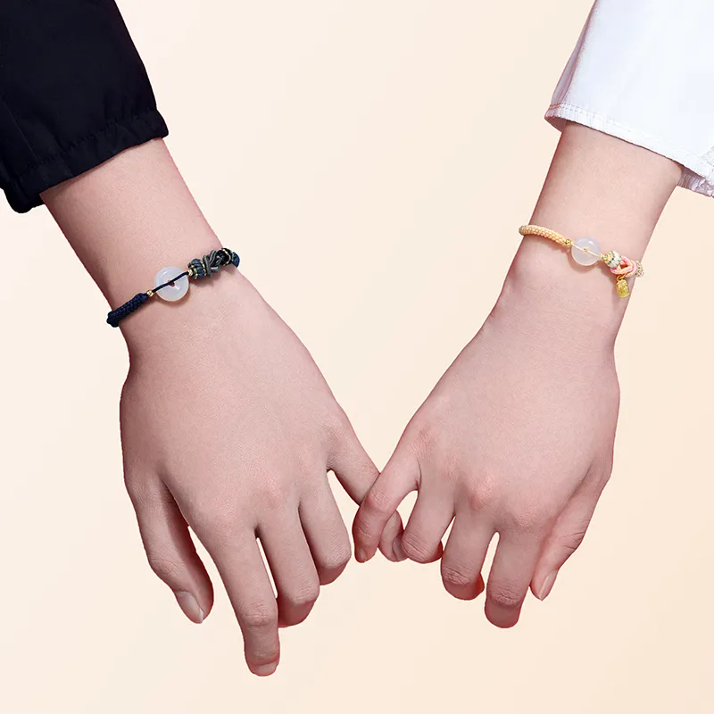 Putuo Mountain People Chalcedony Jade Bracelets Unisex-4