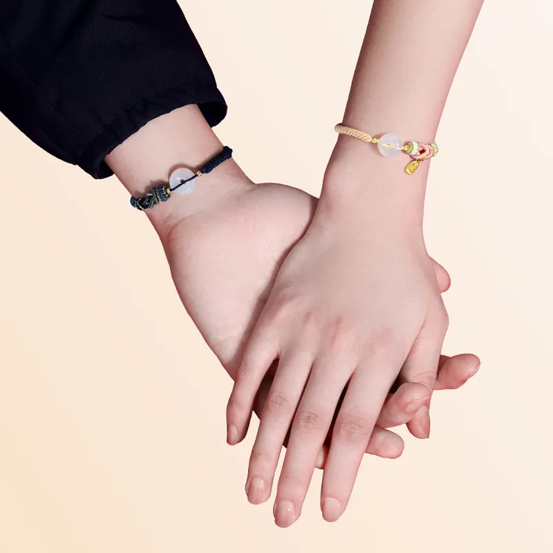 Putuo Mountain People Chalcedony Jade Bracelets Unisex-5