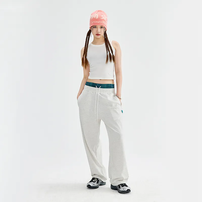 BENMYSHOWER Casual Pants Unisex Gray-3