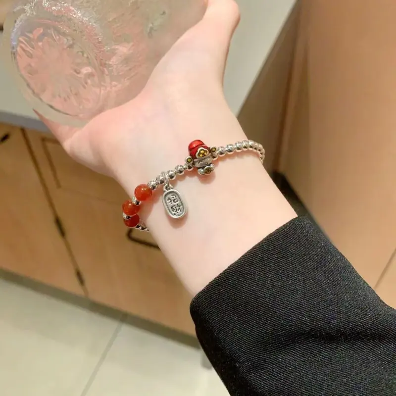 Kim Heng Hee S999 Fine Silver New Chinese Style Zodiac Year Wristband With Zhao Cai Jin Bao Design Unisex-5