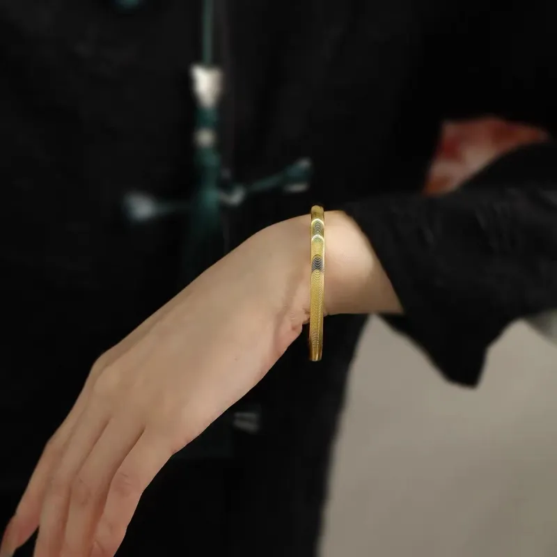 Kim Heng Hee S999 Fine Silver Closed End Bangle Women's-4