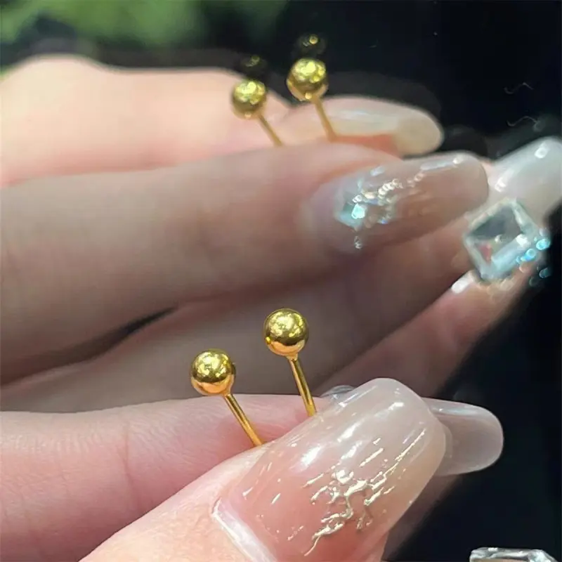 Kim Heng Hee 18K Gold Stud Earrings Women's-2