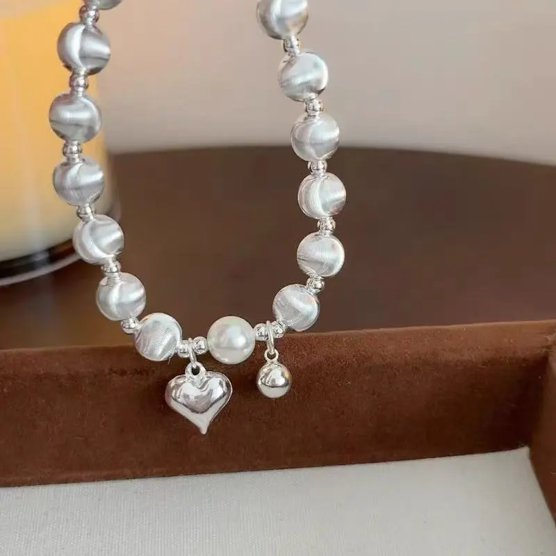 Kim Heng Hee S 990 Silver Instagram Style Minimalist And Versatile Wristband Women's-2