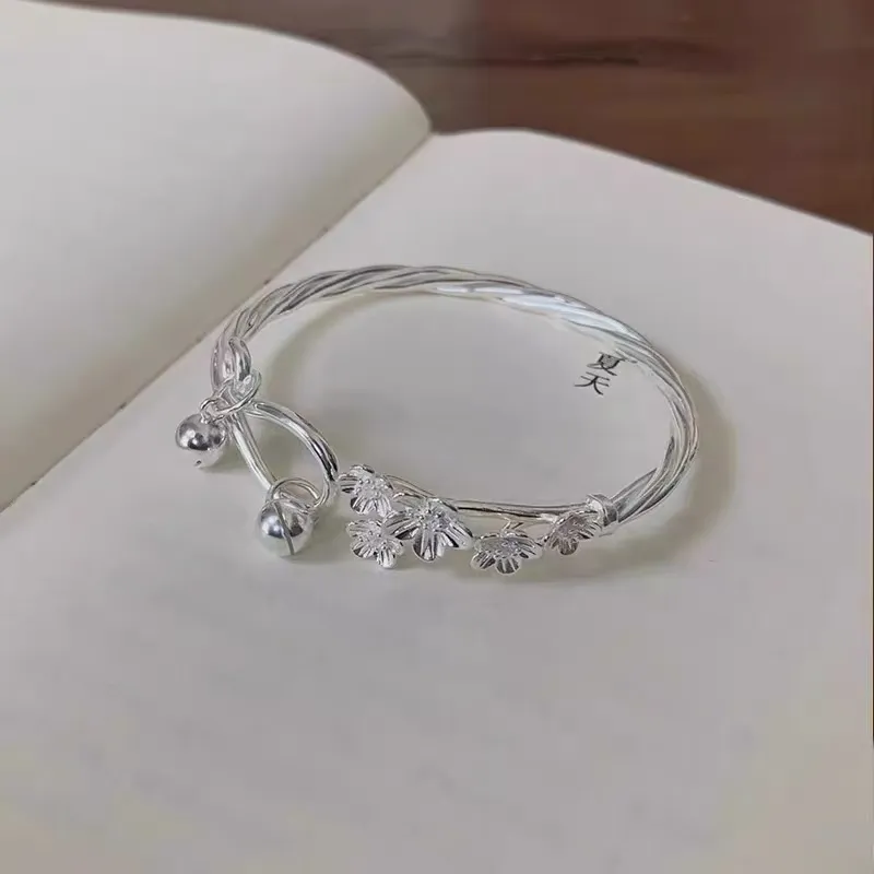 Kim Heng Hee S999 Fine Silver New Chinese Style Small Circulated Advanced Versatile Bangle Women's-1