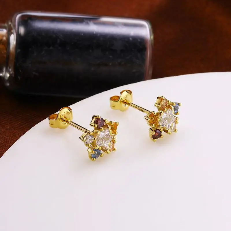 Kim Heng Hee 9K Gold Stud Earrings Women's-4