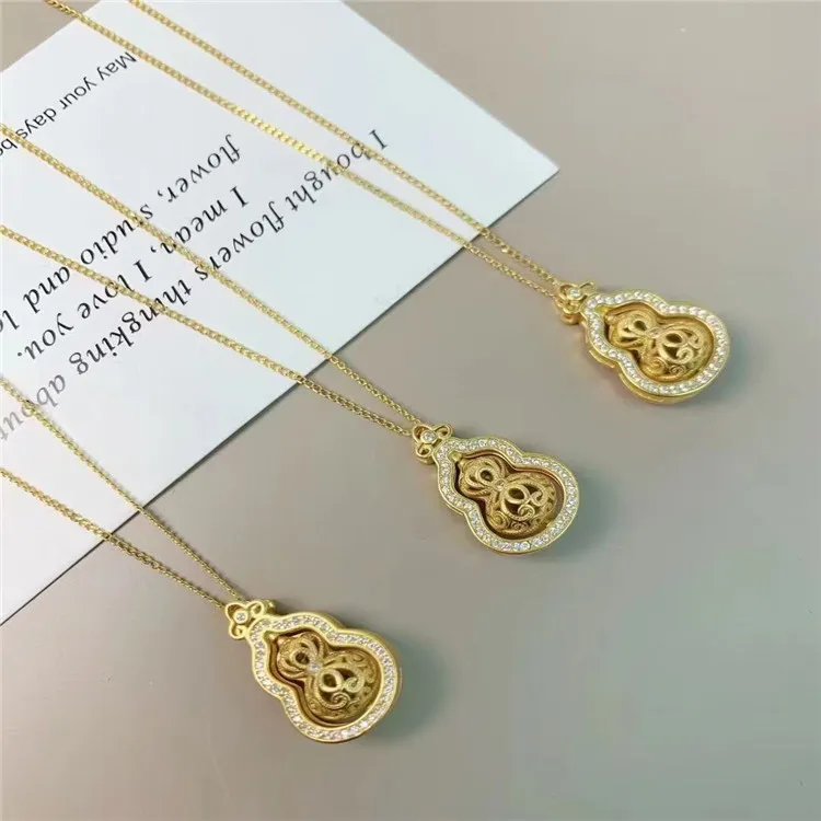 Kim Heng Hee S925 Silver With Zircon Necklaces Women's Gold-1