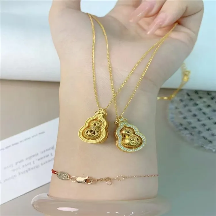 Kim Heng Hee S925 Silver With Zircon Necklaces Women's Gold-4