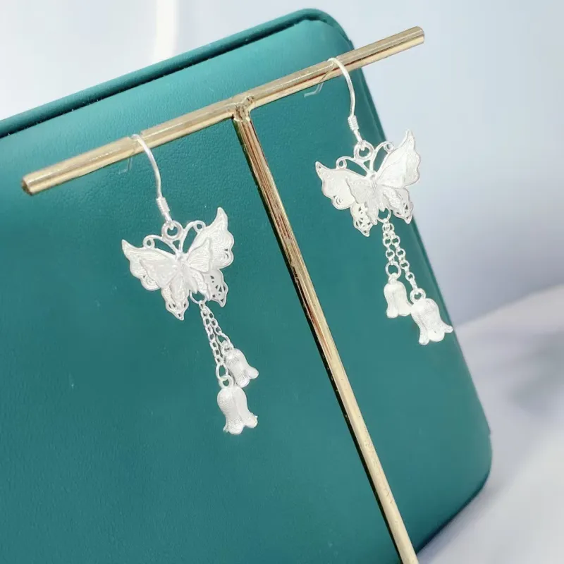 Kim Heng Hee S 990 Silver Earrings Women's-3