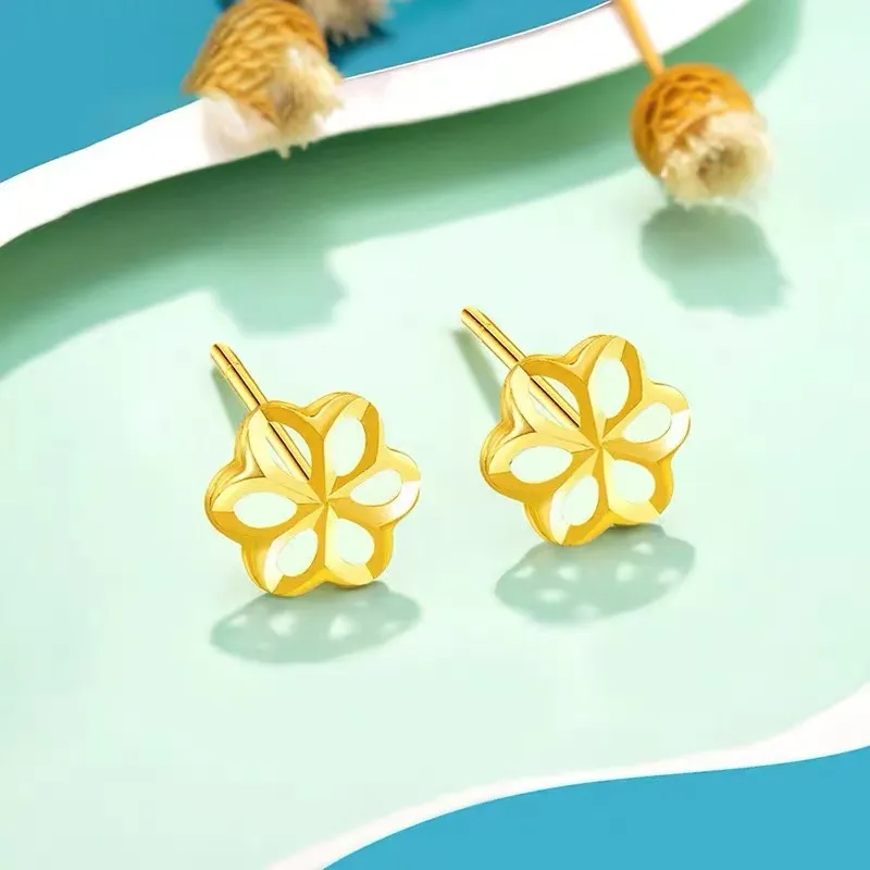 Kim Heng Hee 18K Gold Stud Earrings Women's-3