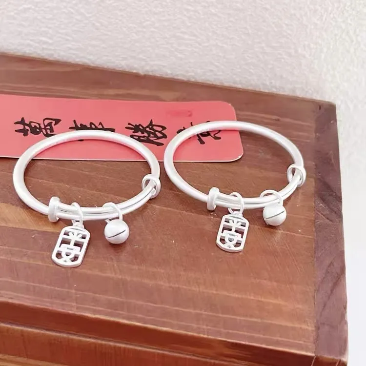Kim Heng Hee S999 Silver Bangles Kids'-3