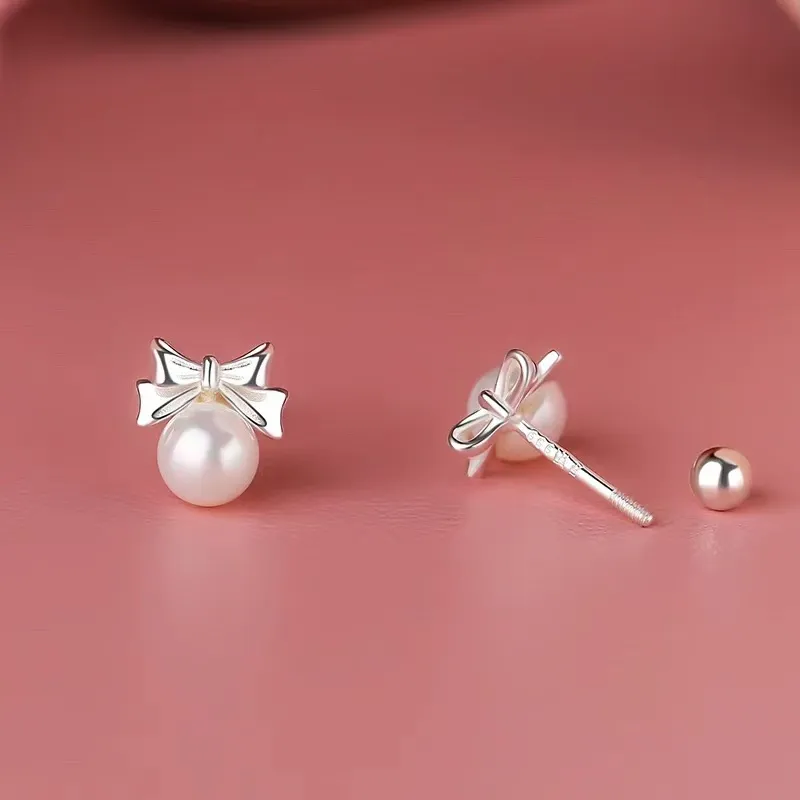 Kim Heng Hee S999 Fine Silver Stud Earrings Women's-2