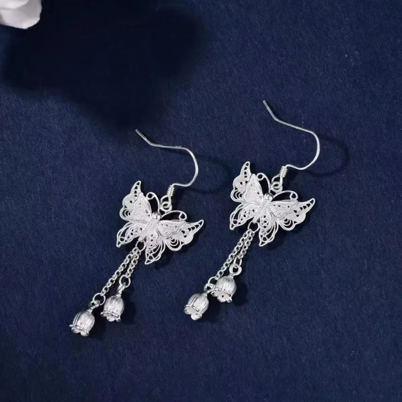 Kim Heng Hee S 990 Silver Earrings Women's-2