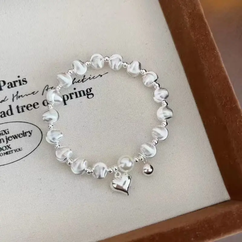 Kim Heng Hee S 990 Silver Instagram Style Minimalist And Versatile Wristband Women's-1