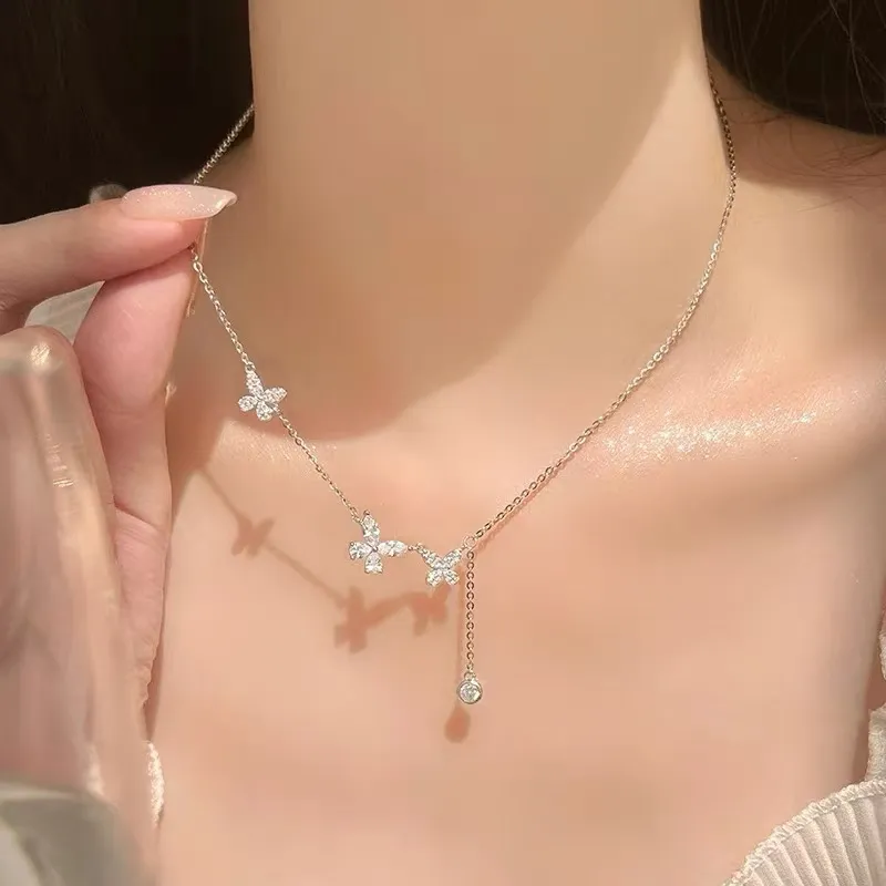 Kim Heng Hee S990 Silver Zircon Necklaces Women's-2