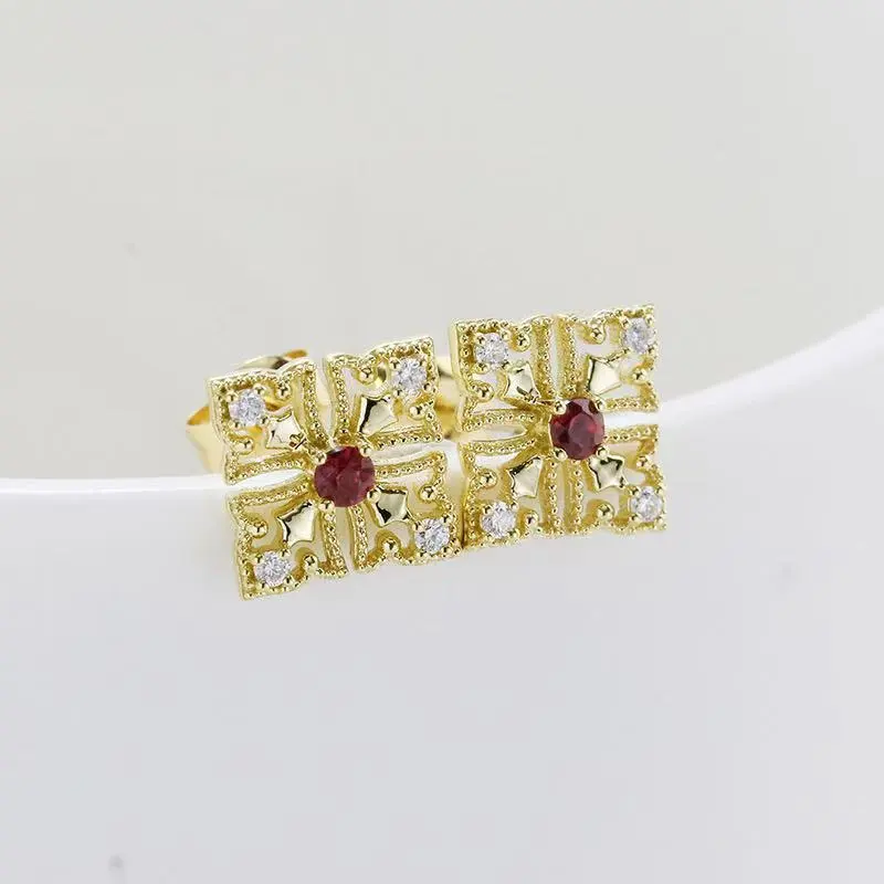 Kim Heng Hee 18K Gold Stud Earrings Women's-2