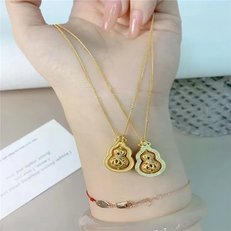 Kim Heng Hee S925 Silver With Zircon Necklaces Women's Gold-5
