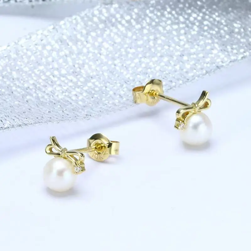 Kim Heng Hee 9K Gold Stud Earrings Women's-3