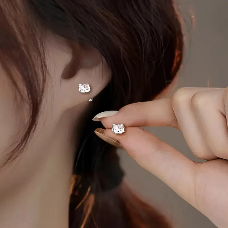 Kim Heng Hee S999 Silver Stud Earrings Women's-4