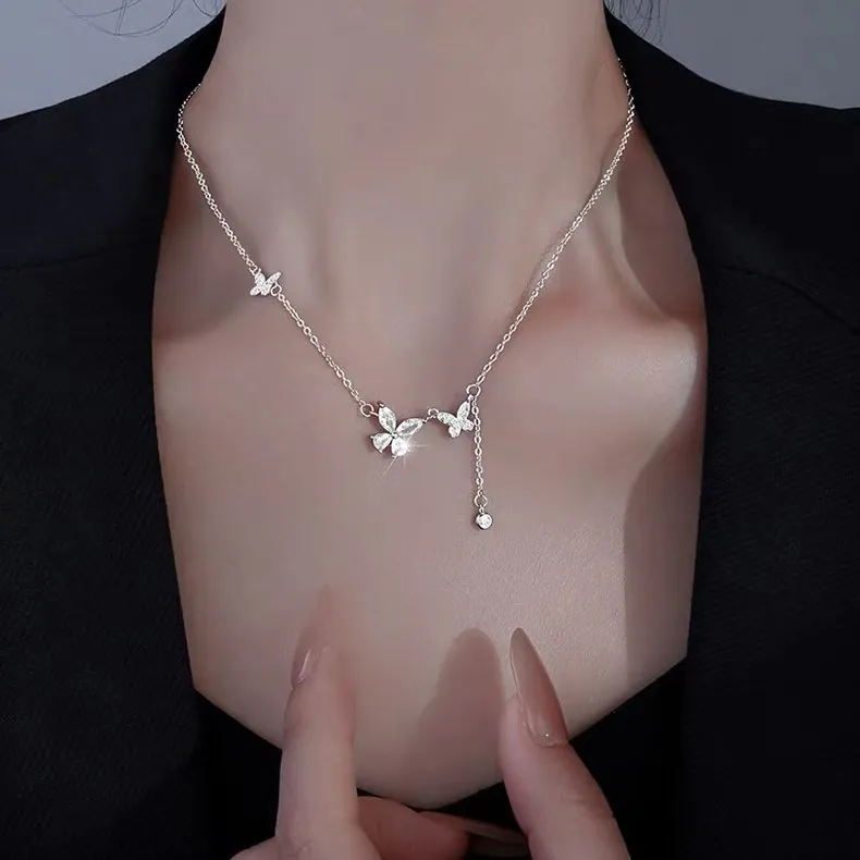 Kim Heng Hee S990 Silver Zircon Necklaces Women's-3