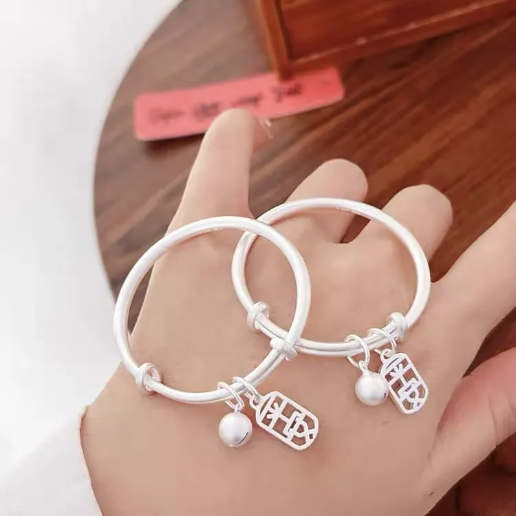Kim Heng Hee S999 Silver Bangles Kids'-2